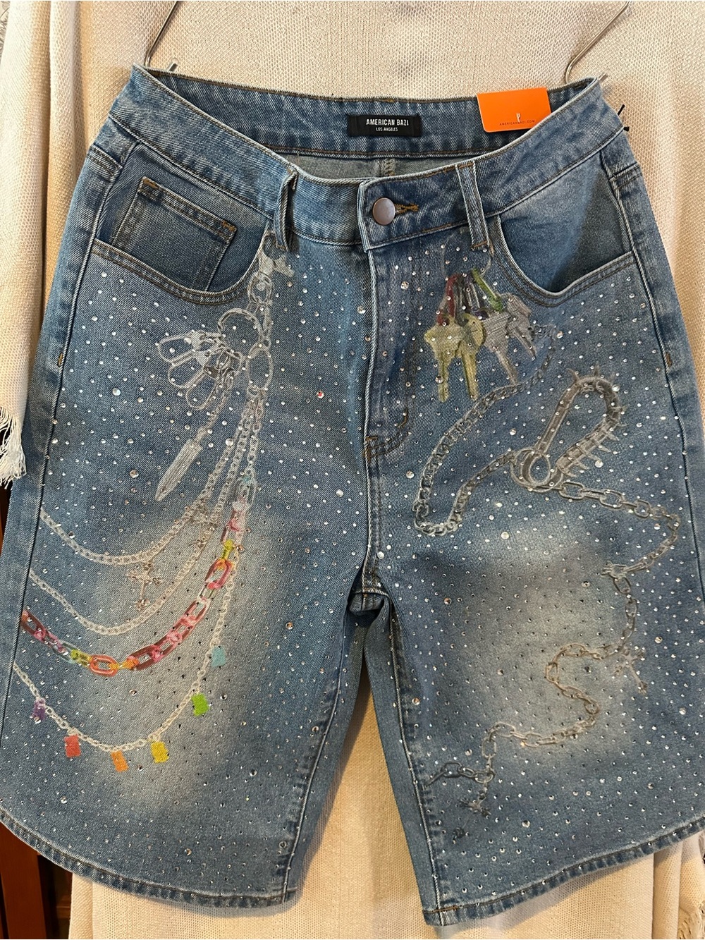 NWT Boutique Embellished Women Jorts (8-10) L